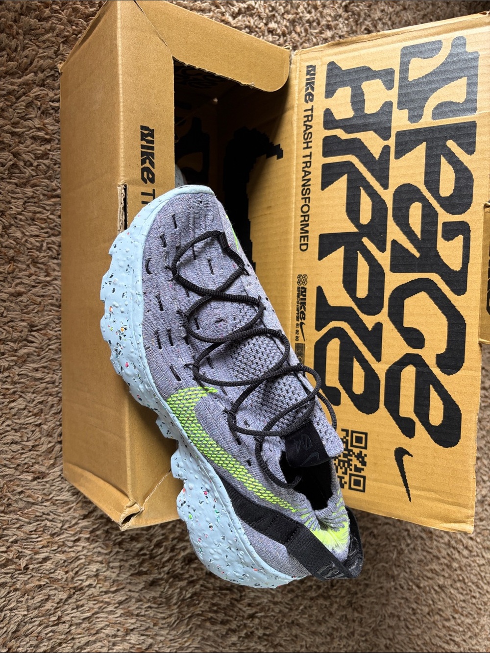 Nike Grey with Lime Green Accent Trail Sneakers